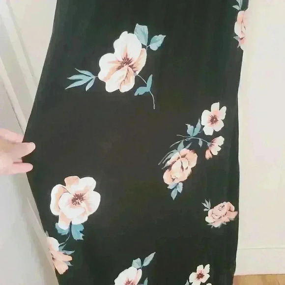 Loveappella Black floral Faux Wrap Maxi Dress Sz XL - Picture 11 of 11
